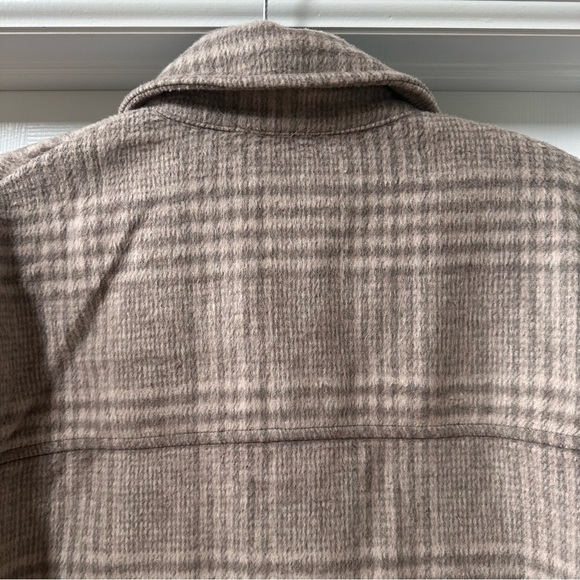 Joie Boyfriend Plaid Shacket Shirt Jacket Tan Size Large - Picture 8 of 10
